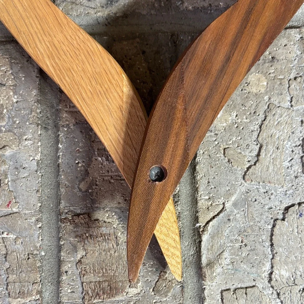 Wild Flower Wood 3D Heart Vase Black Walnut And Red Oak BoHo Natural‎
